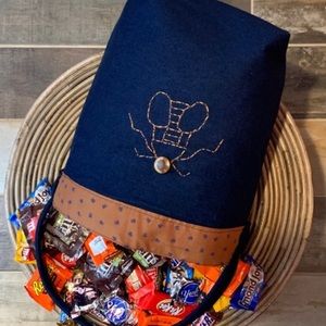 The perfect handbag for Halloween, Personalized Trick-or-Treat bag with Mask.